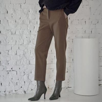 Woollike Tapered Fit Brushed Slacks Zd12ql400na