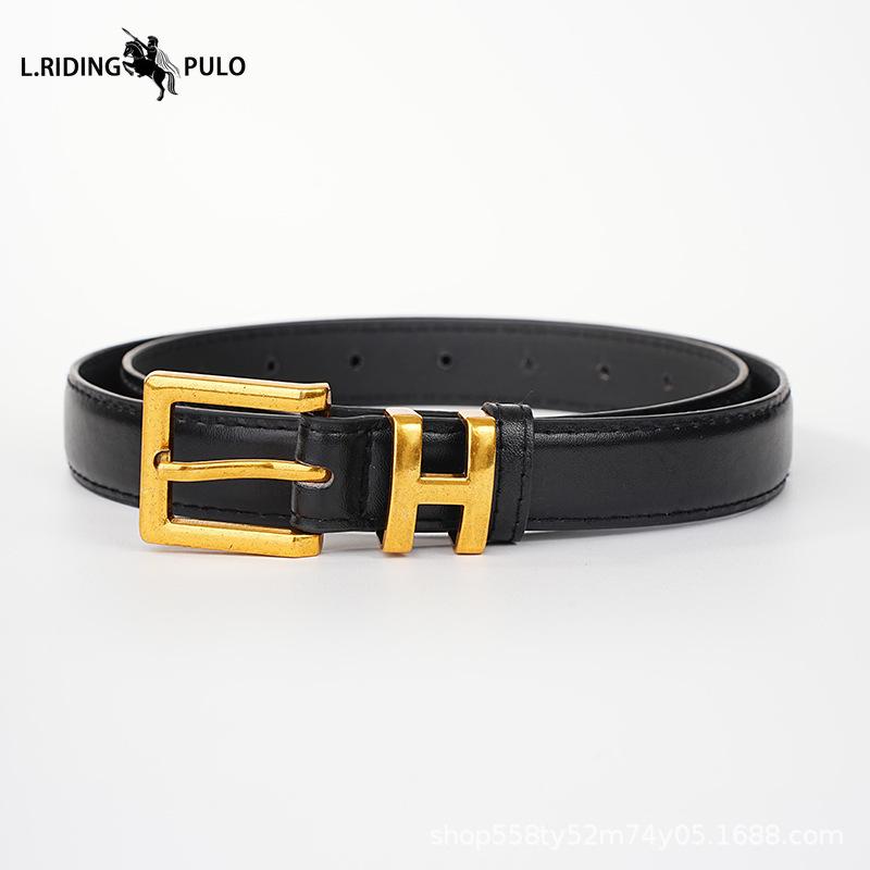 Women's Belt Versatile New Style Letter I-shaped Buckle Belt Women's Decorative Coat Trendy High-end Belt