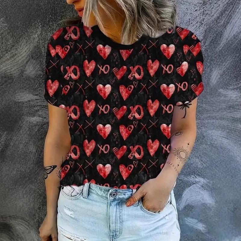 

Round Neck Short Sleeved T-shirt for Women s Summer Loose Top Shirt S
