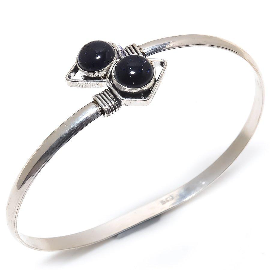 

Браслет-манжета ручной работы с натуральным фиолетовым солнечным камнем, регулируемый J6c79