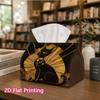 1pc, 2d Flat Printing, Tissue Box Ancient Egyptian Cat Pattern Printed Tissue Box, Suitable for Bathrooms, Living Rooms, Bedrooms, Dressing Tables, Co
