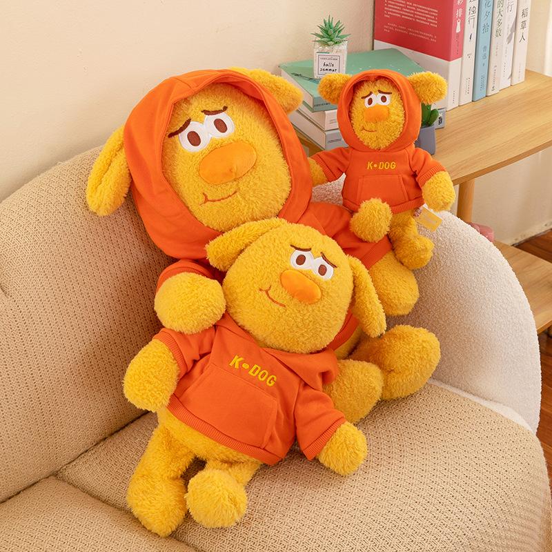 Plush Hoodie Puppy Toy Cute Hat Big Ears Funny Dress Doll Throw Pillow Gift
