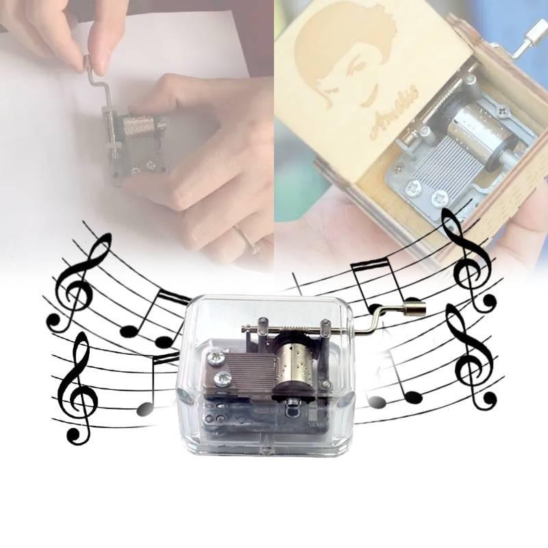 Hand Acrylic Cranked Music Box Creative Craft Ornament Toy Kids Gift Students