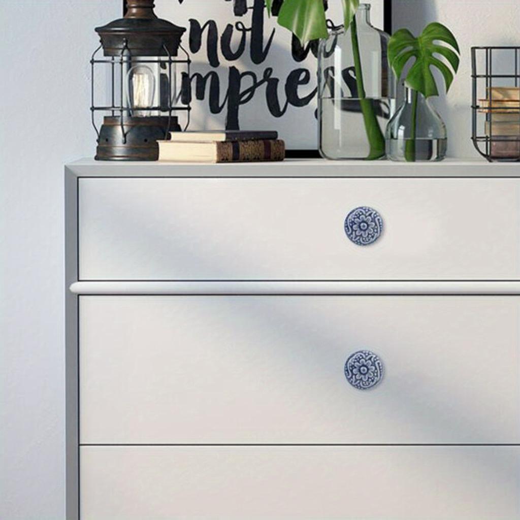 2 ks Keramické zásuvkové úchytky s retro vzorem, Dveře domácích skříněk, Jednootvorové úchytky se šrouby