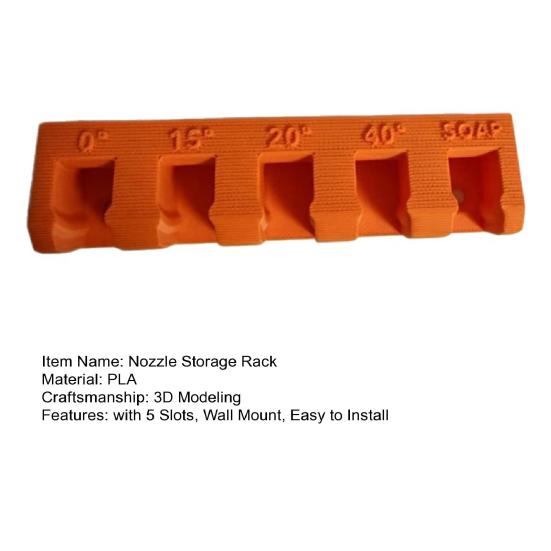 Pressure Washer Nozzle Holder with 5 Slots Wall Mount Car Washer 0/15/25/40 Degrees Soap Nozzle Tips Storage Rack Organizer
