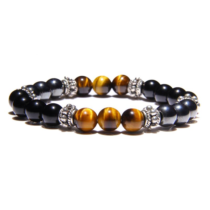 Natural Stone Tiger Eye Beads Bracelet Handmade Casual Jewelry for Men Women Fashion Adjustable Bracelet Hommes Bijoux Gift