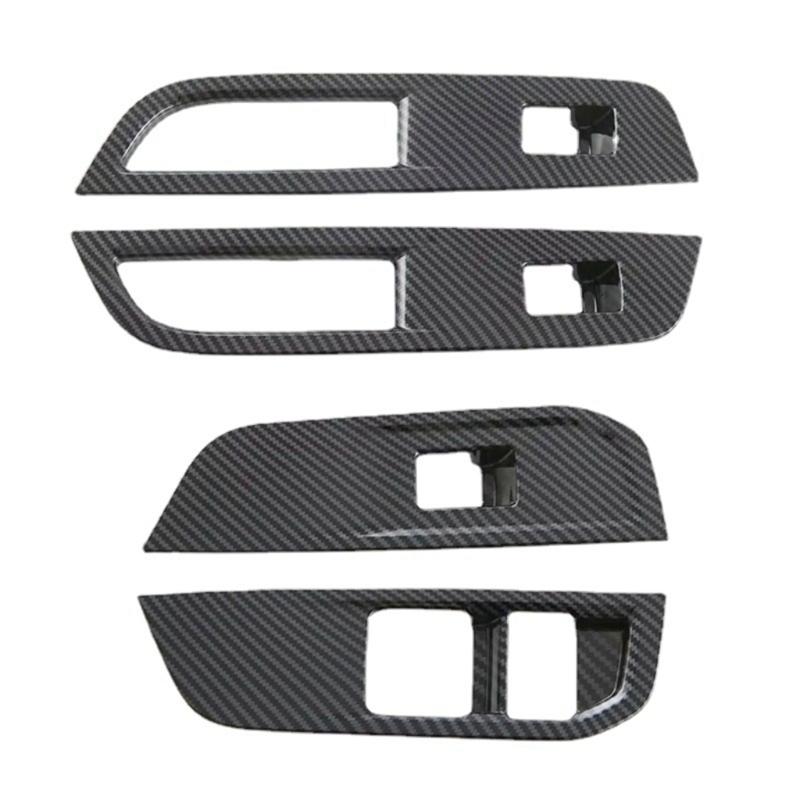 Compatible For MG4 EVMulan 2022-2024 Car Window Control Lift Switchs Panel Cover Trim Decoration ABS Carbon FiberDurable