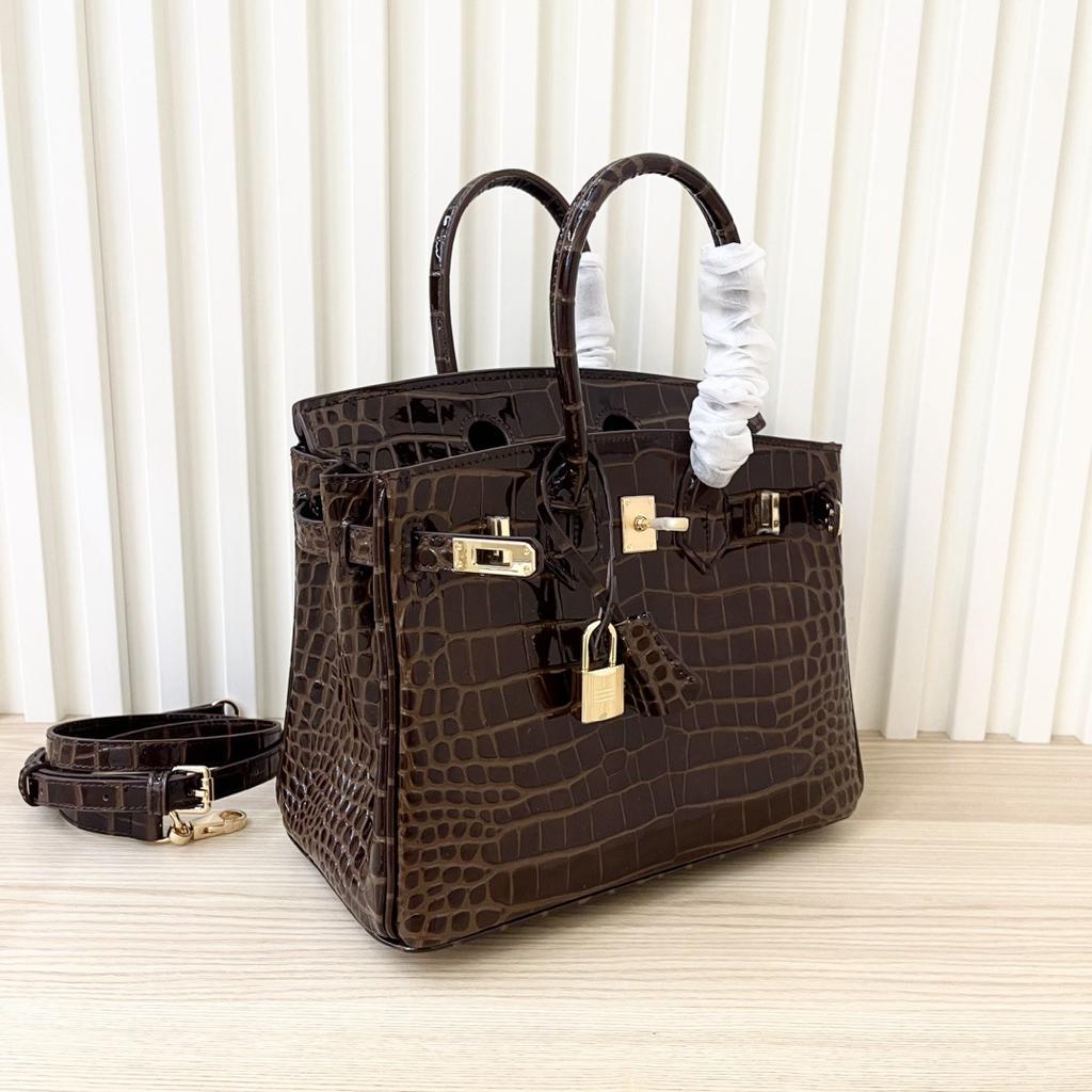 Eerste laag koeienleer krokodillenpatroon 2025 nieuwe lederen dameshandtas zakelijke forens handtas schouder schoudertas