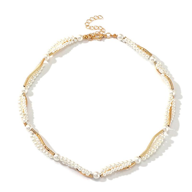 Double Layer Pearl Bracelet: Women s Titanium Steel, 18K Gold-Plated, Colorfast, Fashionable, Light Luxury Design. 18K