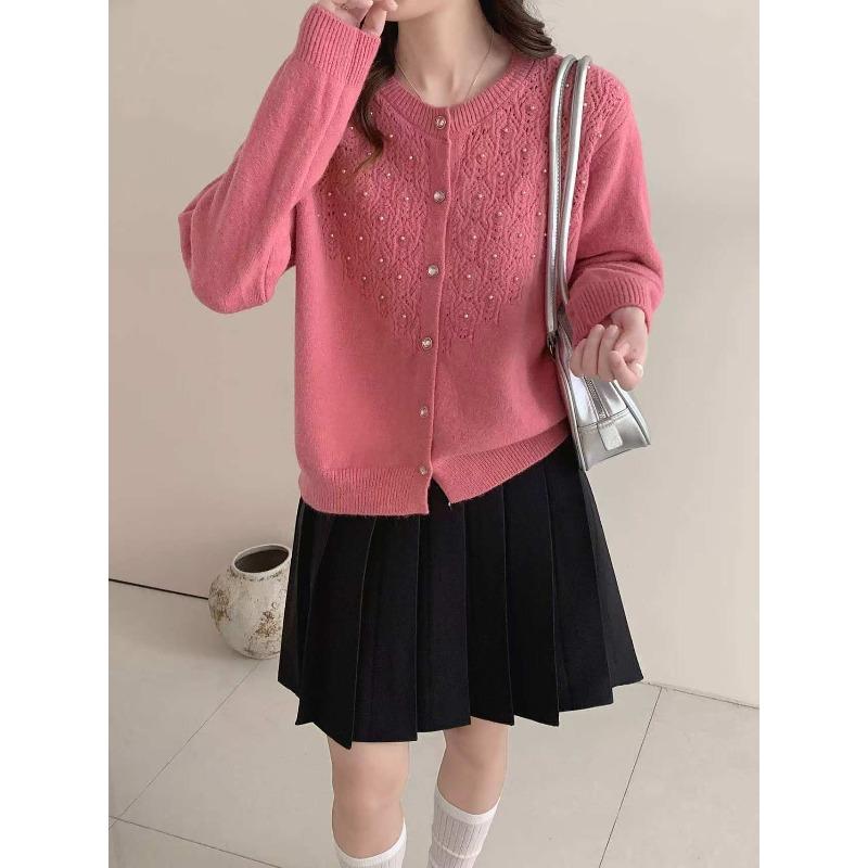 Hollow Knitted Cardigan Top Women's New High-end Design Sense Lazy Wind Soft Waxy Casual Versatile Sweater Jacket