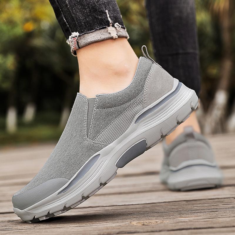 Men’s Outdoor Canvas Shoes Sneakers Driving Shoes Black Casual Plus Size  Slip On Wide Head Shoes for Farther