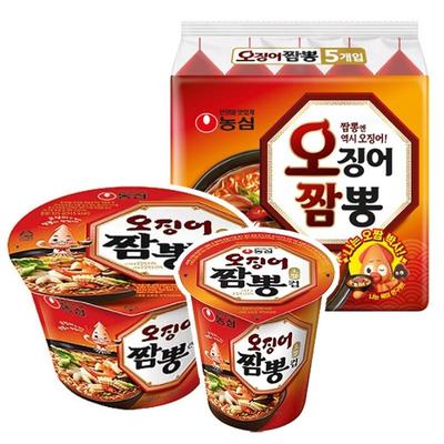 Nongshim Squid Jjamppong/ O-jing-Eo-Jjamppong Cup/bag (6 Options)
