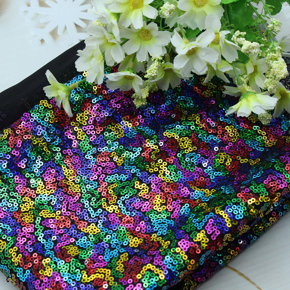 Tessuto Paillettes Ricamate Colorate 3mm Tessuto Paillettes Per Costumi da Palco da Sera Tovaglia per Sfondo Borsa da Viaggio Vestiti per Bambole Accessori Fai da Te Tessuto