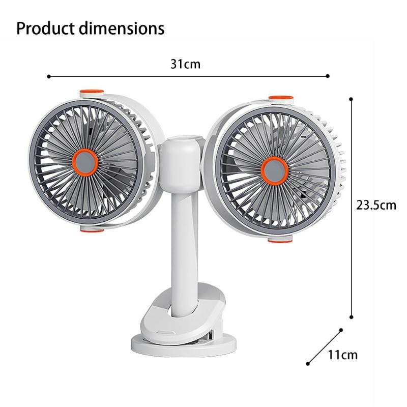 Portable Connecting Fan With 1200mAh Battery USB C Charging 5 Speed Selection For Home Travel Study Room