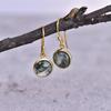 Genuine Moss Agate Dangle Earrings Healing Crystal Dangle Agate Jewelry Handmade Sterling Silver Earrings Bridesmaid Earrings
