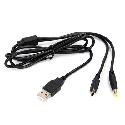 1 יחידה 2 ב-1 כבל נתונים USB 2.0 כבל טעינה עבור PSP 1000 2000 3000