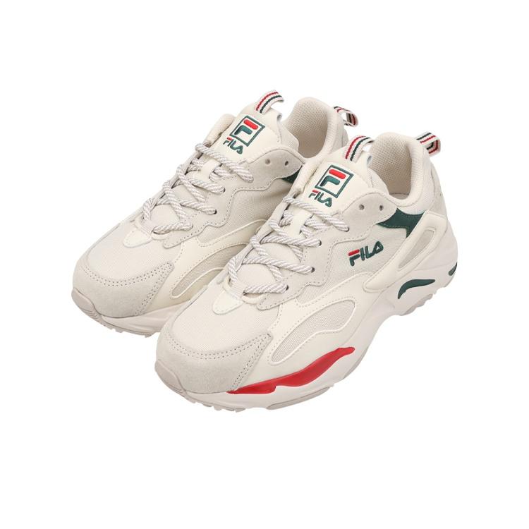 Fila Ray Tracer Beige Green Red Unisex Sneakers Cream White 1RM01153-926