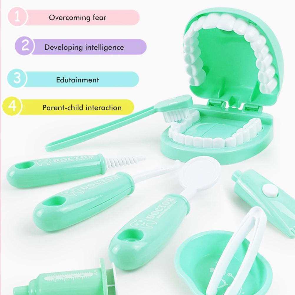 9 Piece Children S Dental Toy Set, Pretend Play Medical Toy (accessories As Shown) Pink