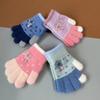 Cute Cartoon Knitted Gloves Thickened Children Full Fingers Gloves Winter Warm Outdoor Sports Windproof Gloves