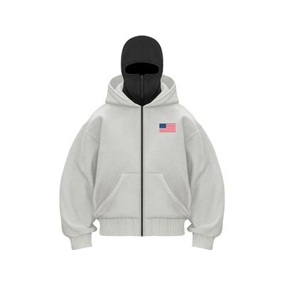 Sweat à capuche pour homme, style décontracté, style rétro, manches longues, fermeture éclair, trois couches, coupe-vent, poches, coupe ample