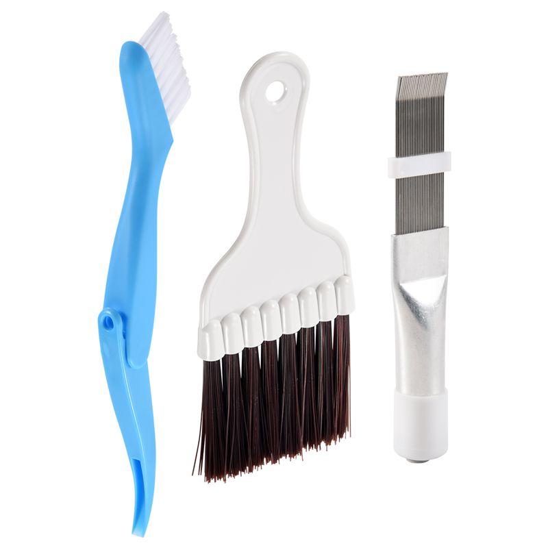 ABUL-3Pcs Air Conditioner Manual Cleaning Tool Stainless Steel Fin Comb Radiator Air Conditioner Condenser Cleaning Brush