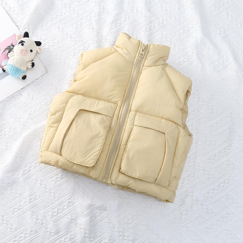 Kids Stand Collar Thickened Padded Vest Children Winter Autumn Sleeveless Outerwear