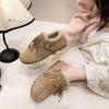Women's fur one thick bottom heightening winter lightweight padded warm snow boots non-slip wear casual sports cotton shoes