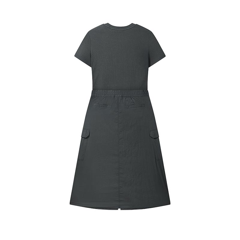FILA Original Round Neck Solid Color Comfortable Simple Short Sleeve Dress Women dresses F11W639312FDY