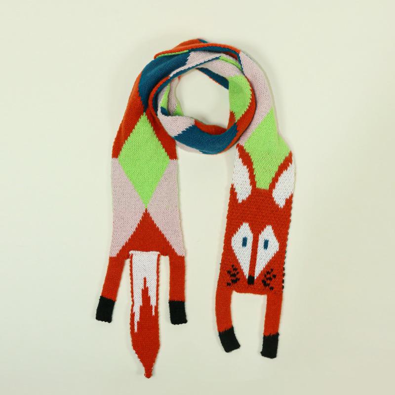 Chic 2025 Fox Plush Scarf for Women - Fluffy Cartoon Neck Warmer