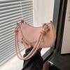 Street Style Pu Shoulder Bag For Women With Chain Strap And Zipper Closure