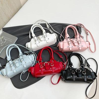 Vintage Messenger Bag Purse Women PU Leather Shoulder Bag Rivet Chic Handle Casual Crossbody Bags Retro Hand Bag KTY