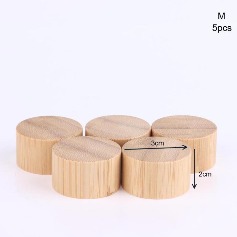 1/5 Pcs Eco-Friendly Screw Bamboo Bottle Caps With Reducer Replace Empty Bottle Caps With Drop Plug Real Bamboo Cover Screw Cap