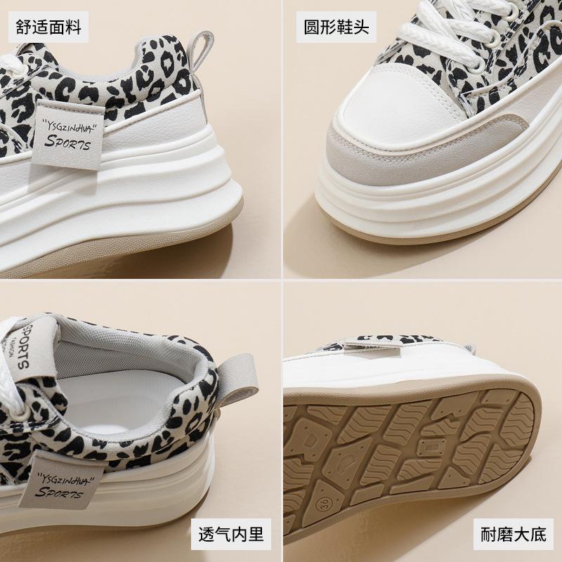 2025 spring little white shoes new Korean version ins female students height increase platform sports board shoes casual shoes female HB801