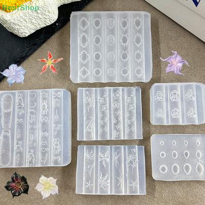 3D Relief Silicone Nail Art Molds Cartoon Bow Rabbit Frame Gemstone Design DIY Nail Decor Transparent Manicure Template