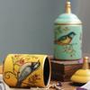 Bird Printing Tea Can Ceramic Kitchen Storage Jar Multi-functional Candy Pot  Gift
