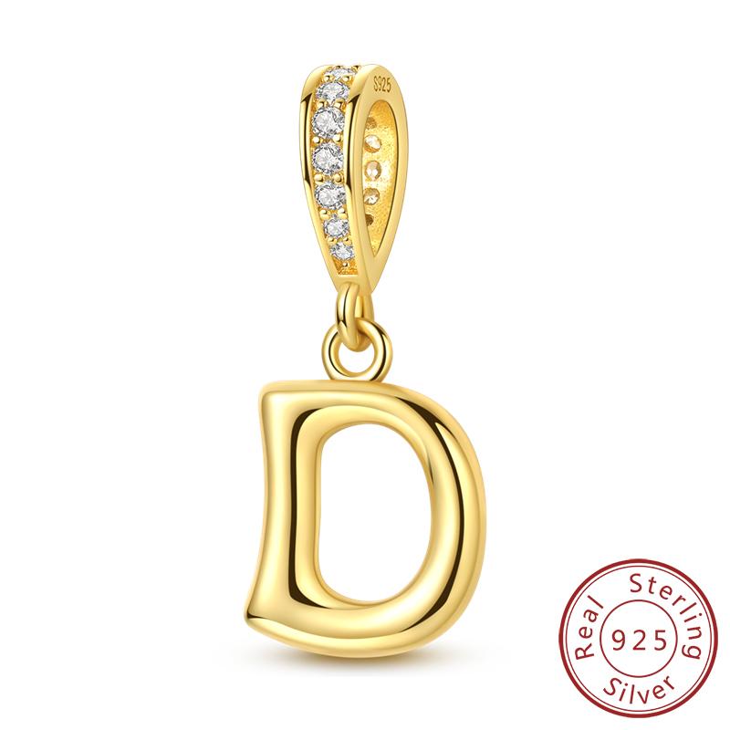 Dekorative Charms Perlenelemente Echtes Kupfer A-Z Alphabet 26 Buchstaben Charm Dekorationen Anhängerstück Geeignet Für Authentischen Armreif Armband