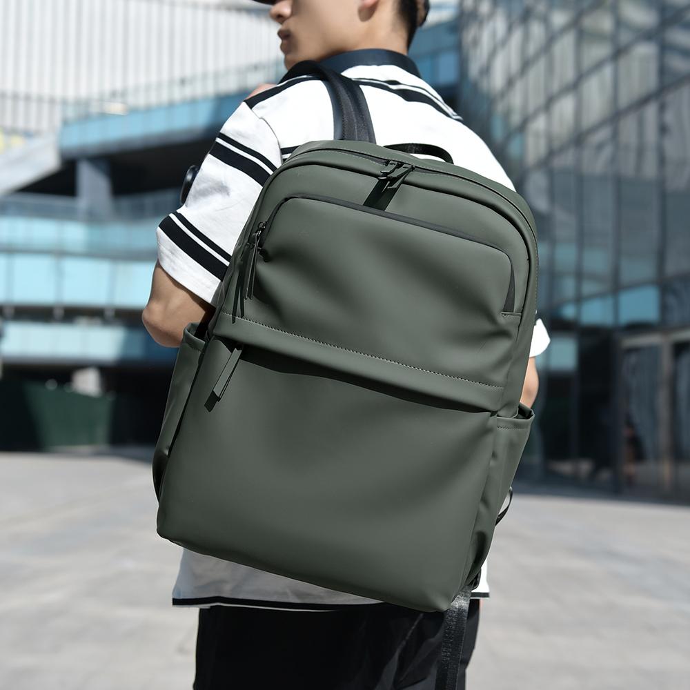 Men's Business Backpack Large Capacity Multi-compartment Lightweight Shoulder Bag for 15.6 Inch Laptop Commuter Leather Bag