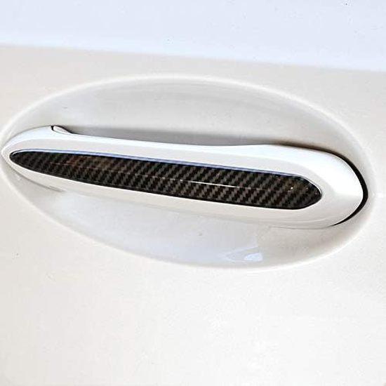Car Styling Exterior Door Handle Strips Decoration Sticker Trim for BMW 5 Series G30 G38 2018-2019 Modified Accessories(Carbon Fiber Black)