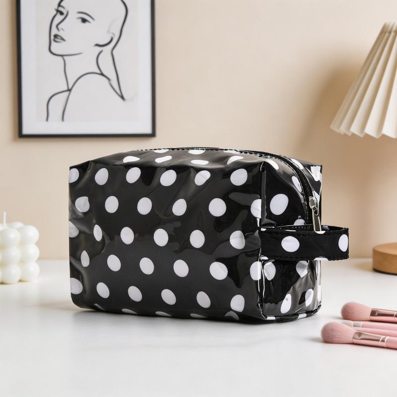 Stylish Strip Makeup Bag Portable Travel Large Capacity Lipstick Storage Bag Handbag Cosmetic Bag Toiletry Bags Girls Gifts