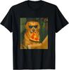 Zabawny pies Golden Retriever jedzący pizzę Mem Koszulka Retro