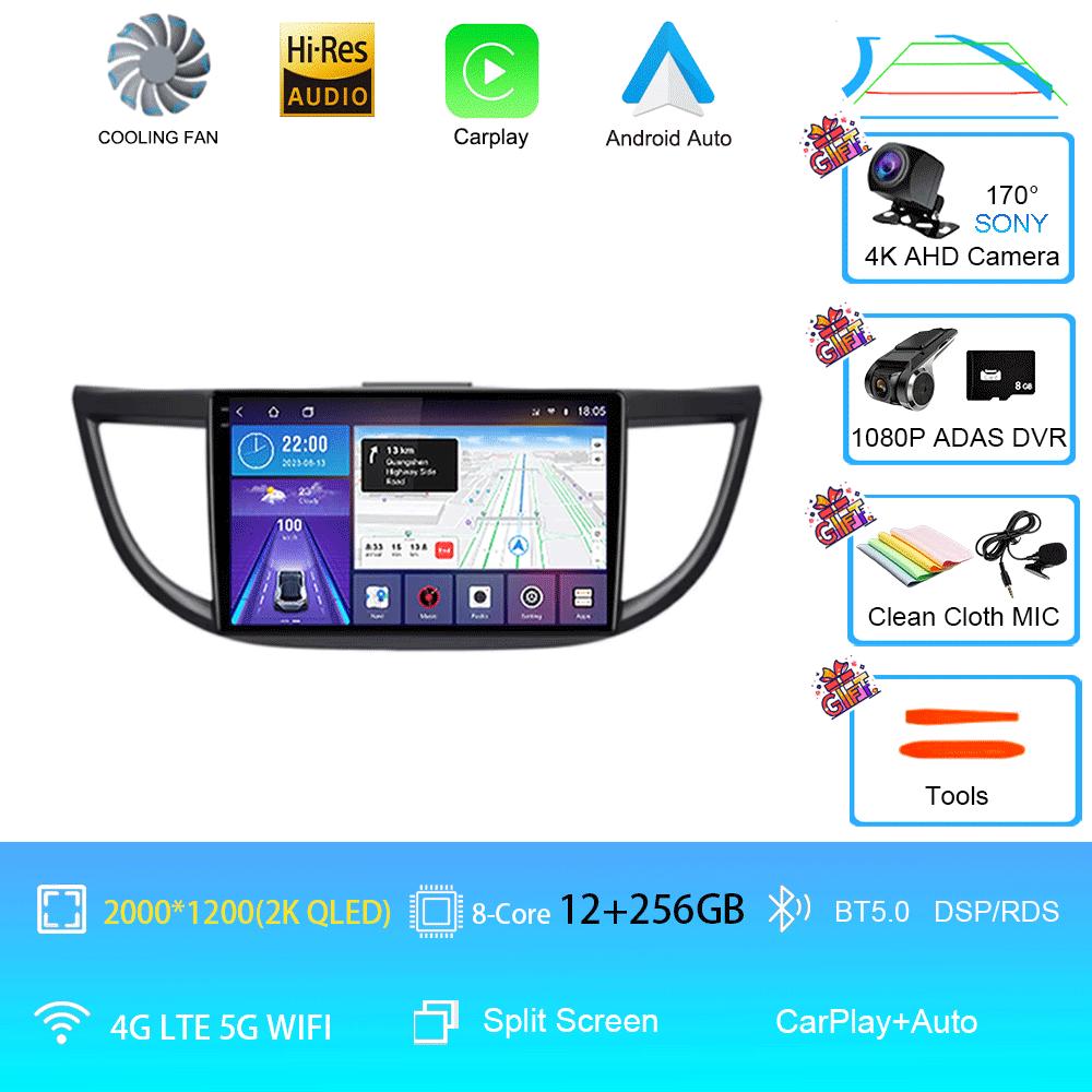 Android 14 Car Radio For Honda CRV CR-V 4 RM RE 2011 - 2018 Auto Multimedia Video Player Navigation stereo GPS QLED TouchScreen