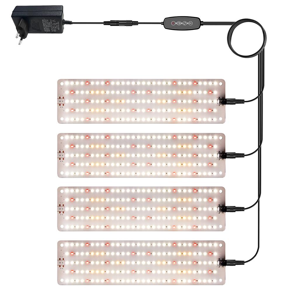 12V 4-Panel Plant Seedling Growth Light 6 Brightness Plant Shelf Fill Light,EU Plug