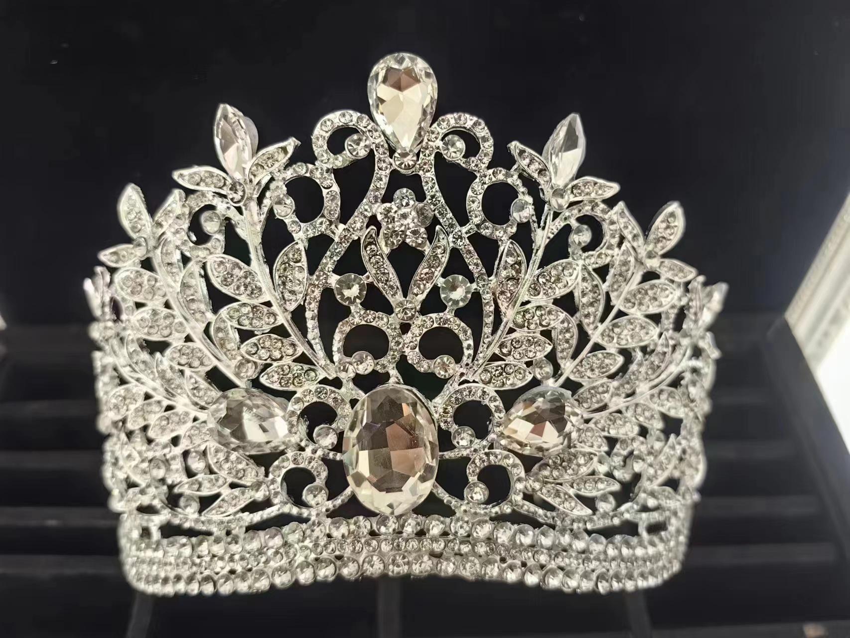 

Корона Атмосферная корона со стразами Высококачественный головной убор королевы принцессы Повязка на голову Свадебная корона Ювелирные изделия