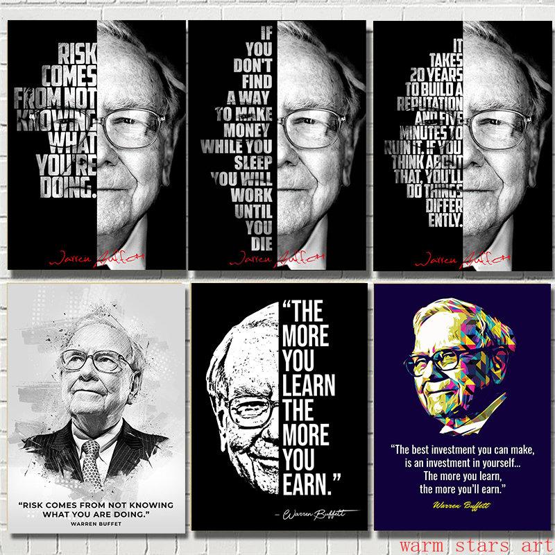 Warren Buffett Cytaty Motywacyjne Plakaty Druki Filmowe Słynne Płótno Malarskie Sztuka Ścienna Obrazy Sztuka do Salonu Dekoracja Domu