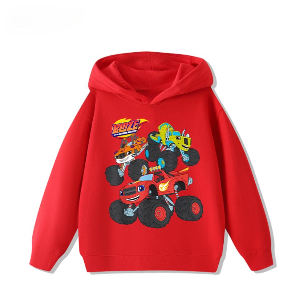 

Speed Cyclone Car Team Monster Flame Car Children s Hoodies Boys and Girls Clothing Autumn and Winter Warm Children s Hoodies 130
