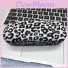 Leopard Print Metal Glasses Case With Flip Cover For Travel And Daily Use