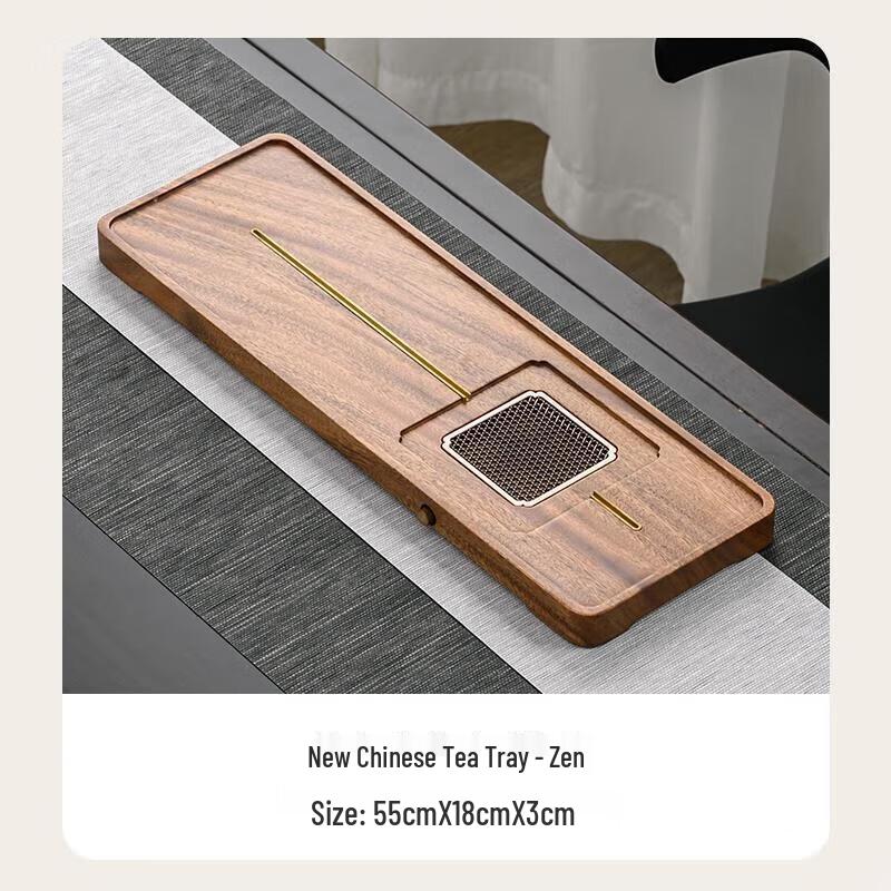 WA Light Luxury Retro Walnut Wood Tea Tray