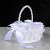 Elegant Crystal Pearls Tassels Basket For Wedding Party Decorations Handcrafted Floral Container With Silk Fabric
