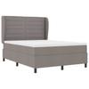 Box Spring Bed with Headboard Taupe 160 X 200 Cm Fabric