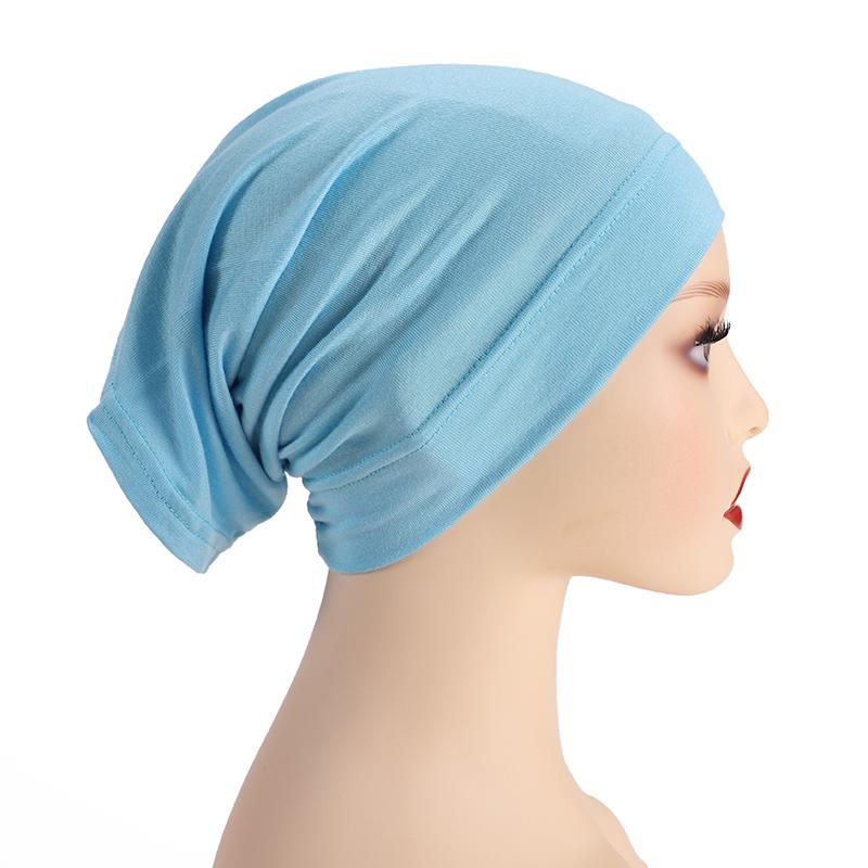 Soft Modal Inner Hijab Cap Muslim Stretch Turban Cap Islamic Underscarf Bonnet Hat Female Headband Tube Cap Turbante